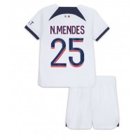 Paris Saint-Germain Nuno Mendes #25 Bortadräkt Barn 2023-24 Kortärmad (+ Korta byxor)